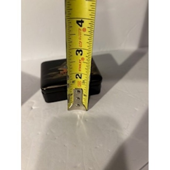 Vintage Lacquer Nesting Trinket Boxes Set Japanese Landscape Scene Black Gold - Picture 14 of 14